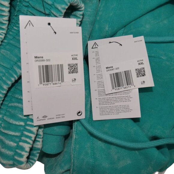 Nike Air Jordan Men's Flight Sweatsuit Statement Fleece Tracksuit Teal Green NWT - Picture 11 of 11